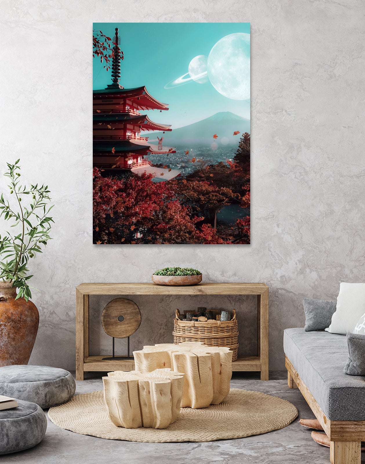 Abyssinian Cat in Japan by Rigaud Mickaël on GIANT ART - red digital painting