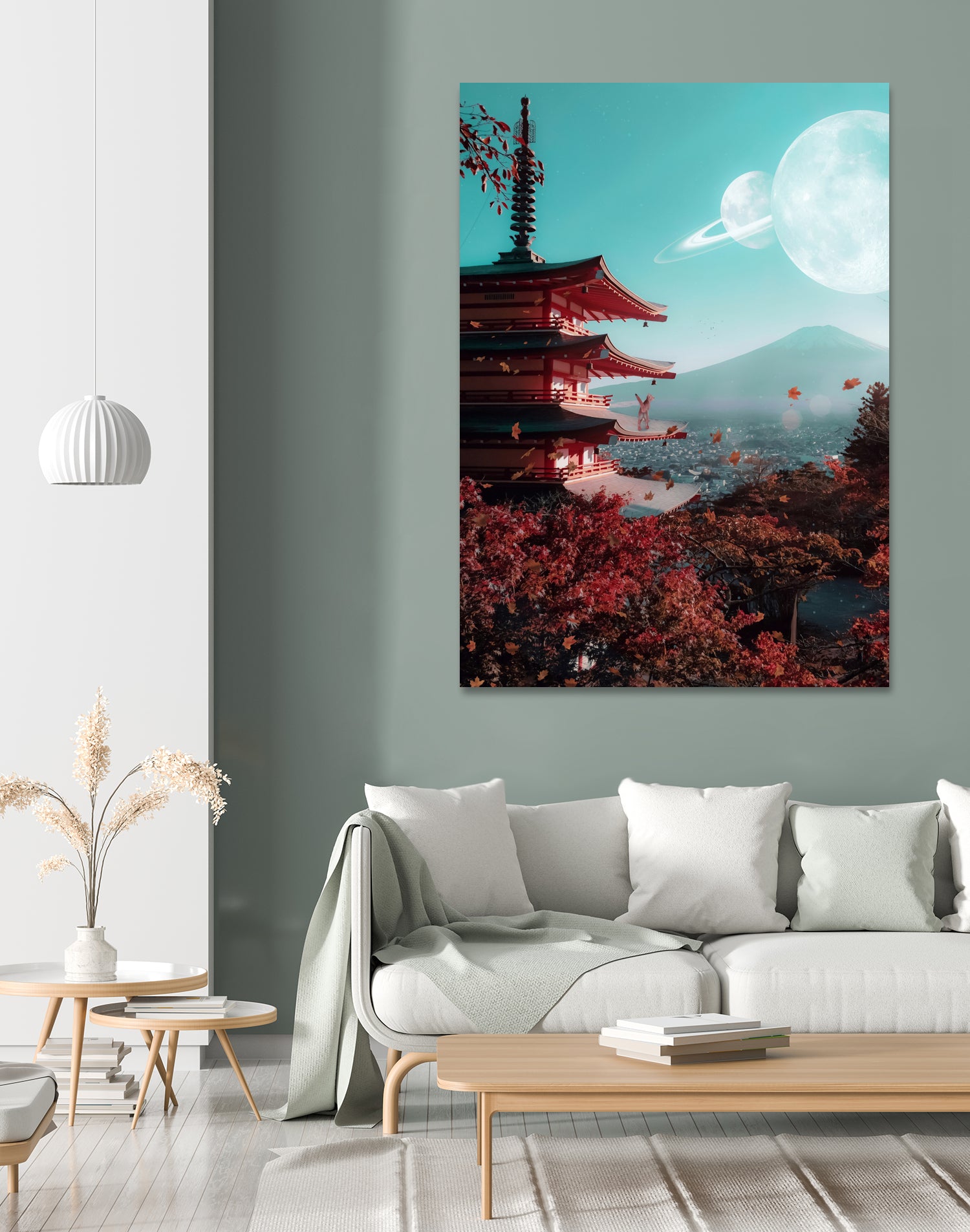 Abyssinian Cat in Japan by Rigaud Mickaël on GIANT ART - red digital painting