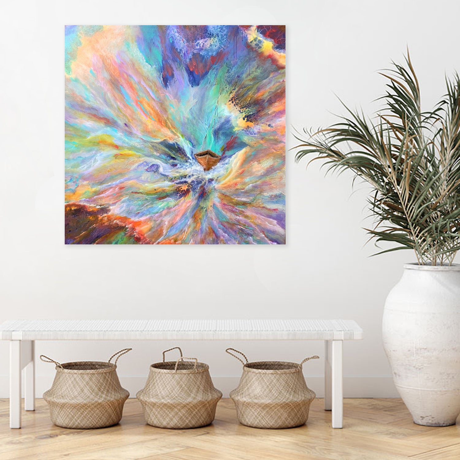 Peeking by Soraya Silvestri on GIANT ART - blue mixed media