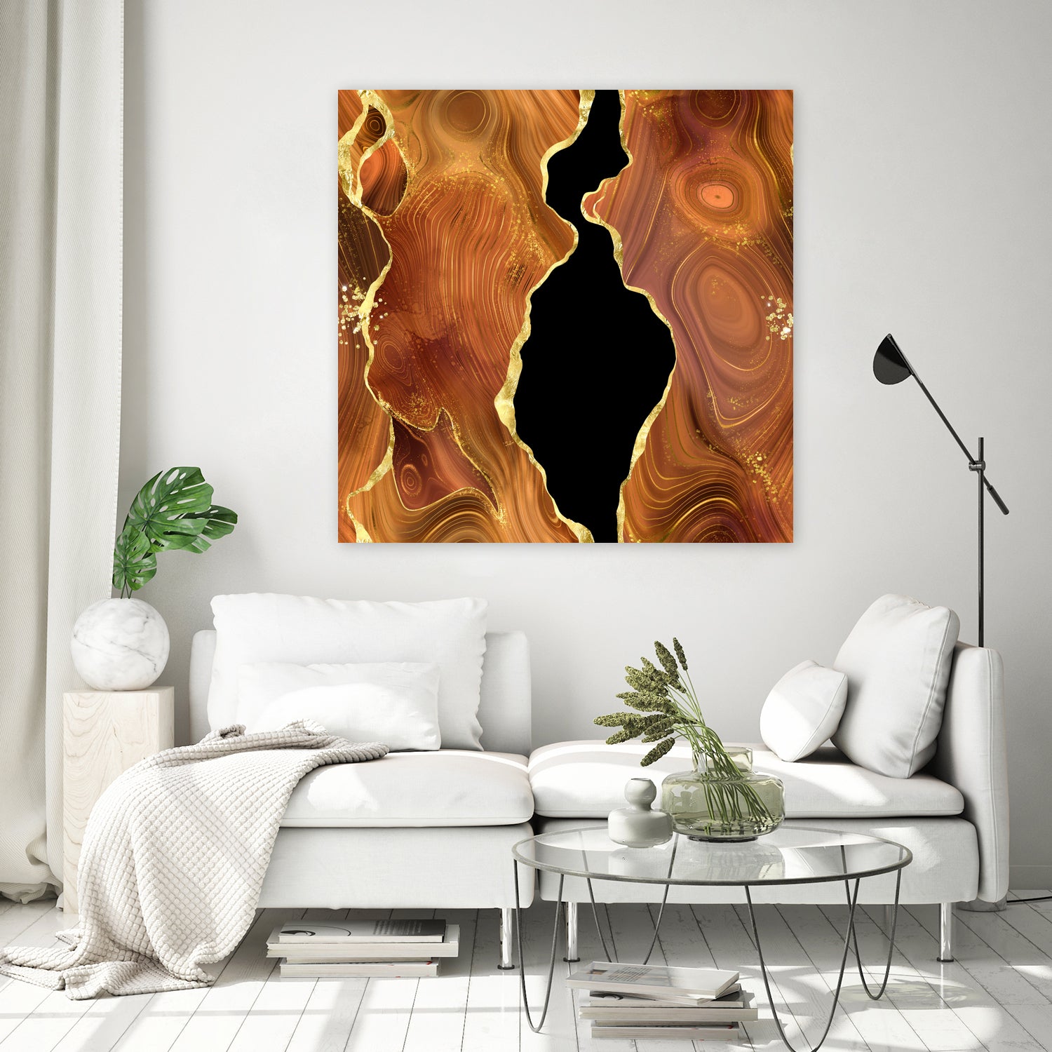 Orange Gold Agate Texture 04 by Isabel Muñoz on GIANT ART - orange digital painting