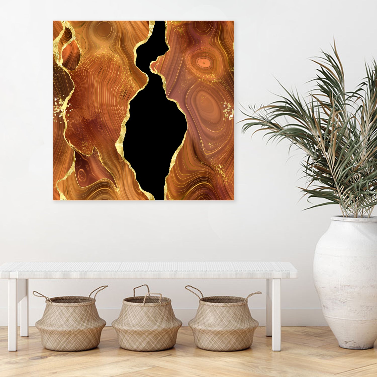 Orange Gold Agate Texture 04 by Isabel Muñoz on GIANT ART - orange digital painting