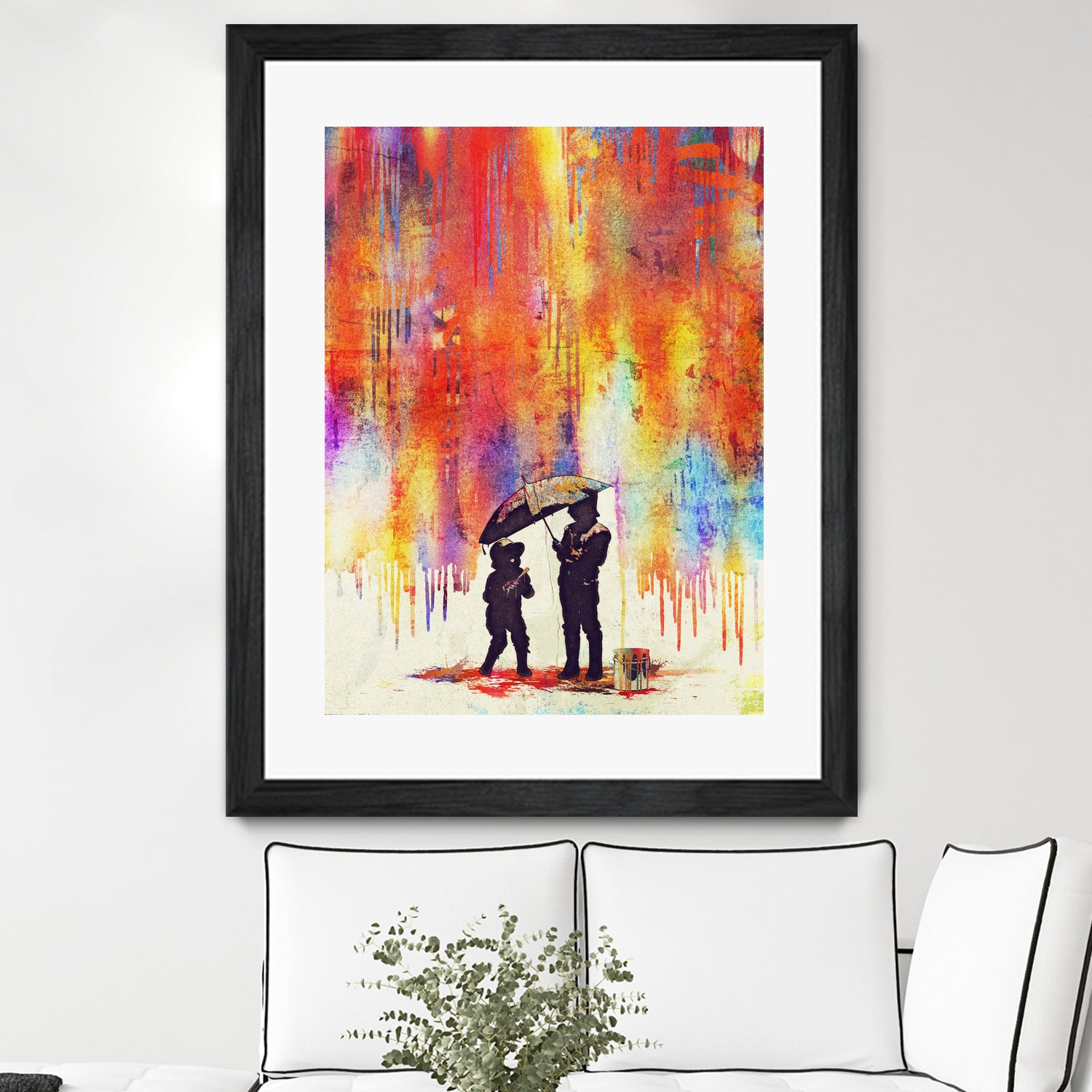 Enfants sous la pluie by Johann Brangeon on GIANT ART - white digital painting