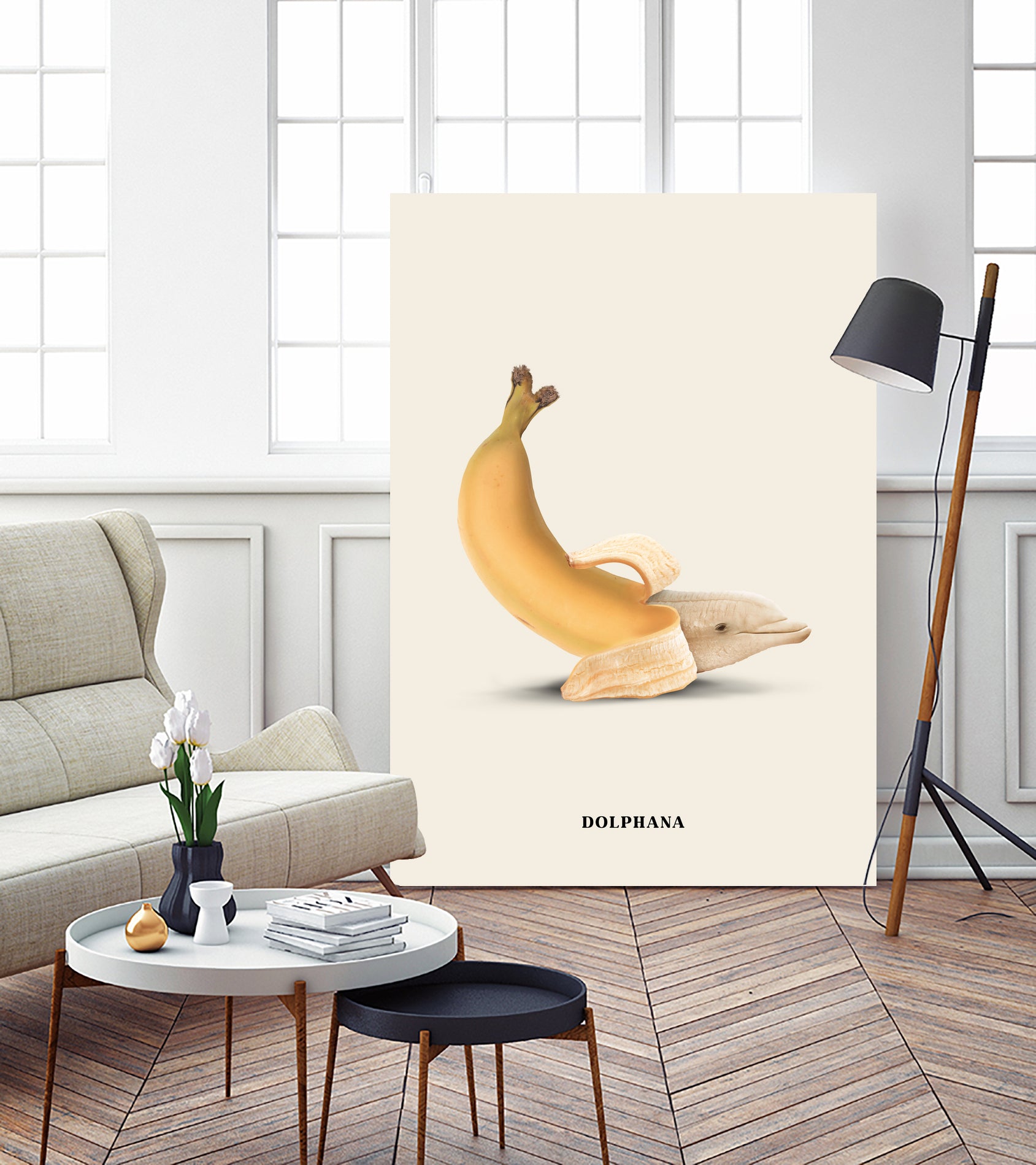 Dolphana by Jonas Loose on GIANT ART - yellow photo manipulation