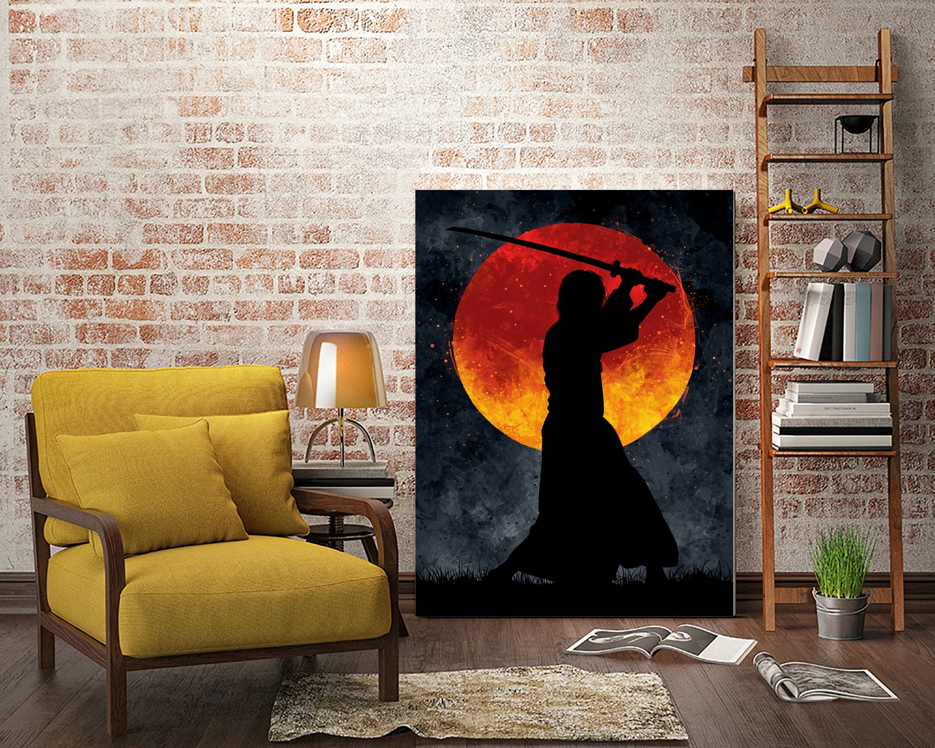 Sun Samurai Black by Nikita Abakumov on GIANT ART - black digital painting