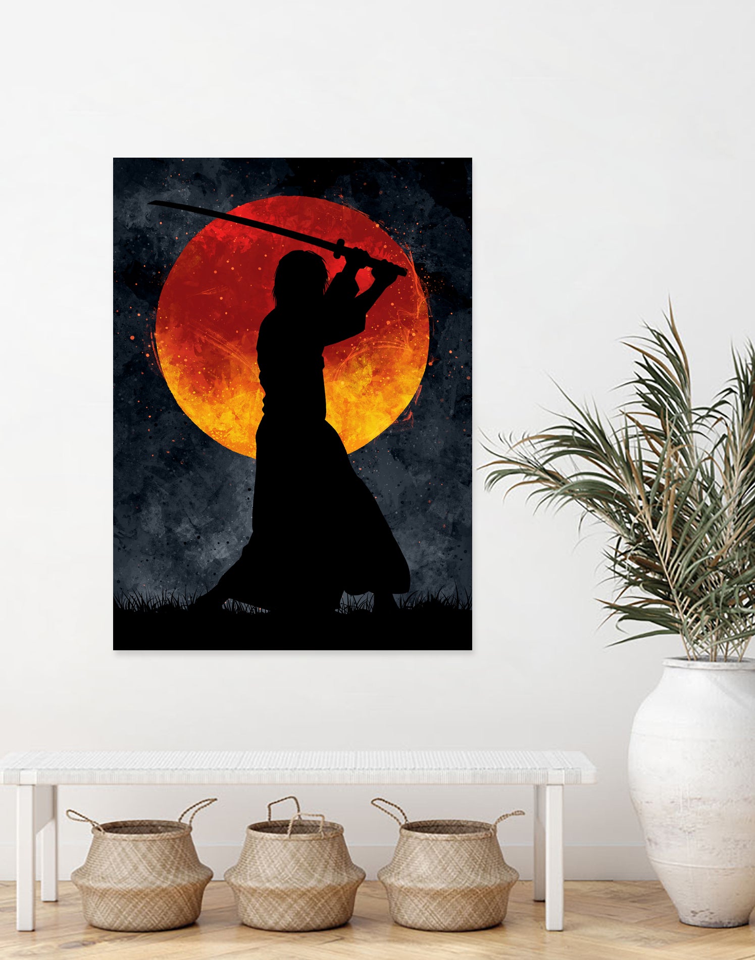 Sun Samurai Black by Nikita Abakumov on GIANT ART - black digital painting