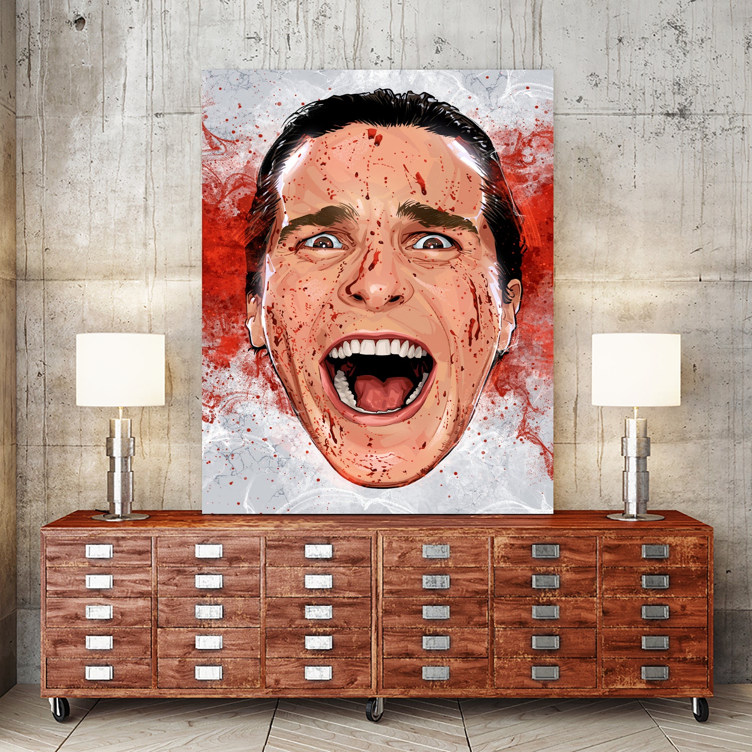 American Psycho Scream by Nikita Abakumov on GIANT ART - red digital painting