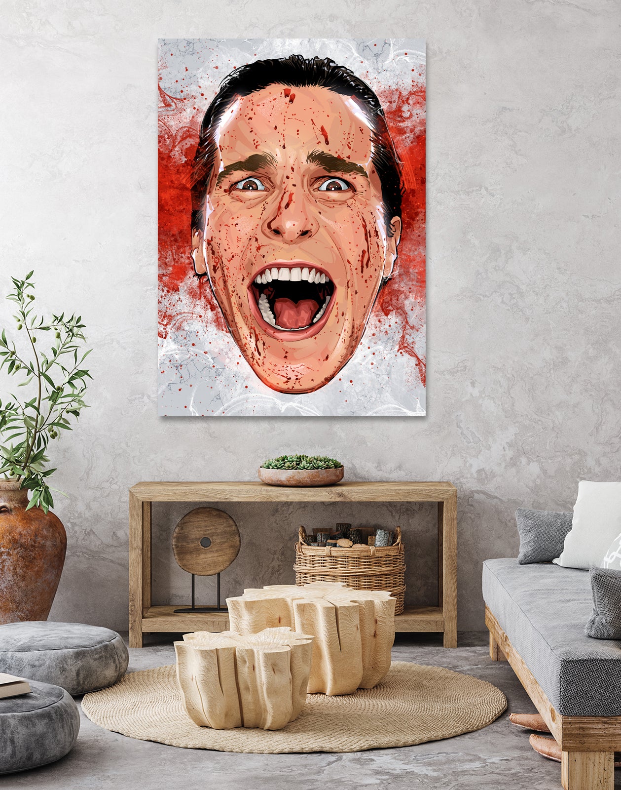 American Psycho Scream by Nikita Abakumov on GIANT ART - red digital painting