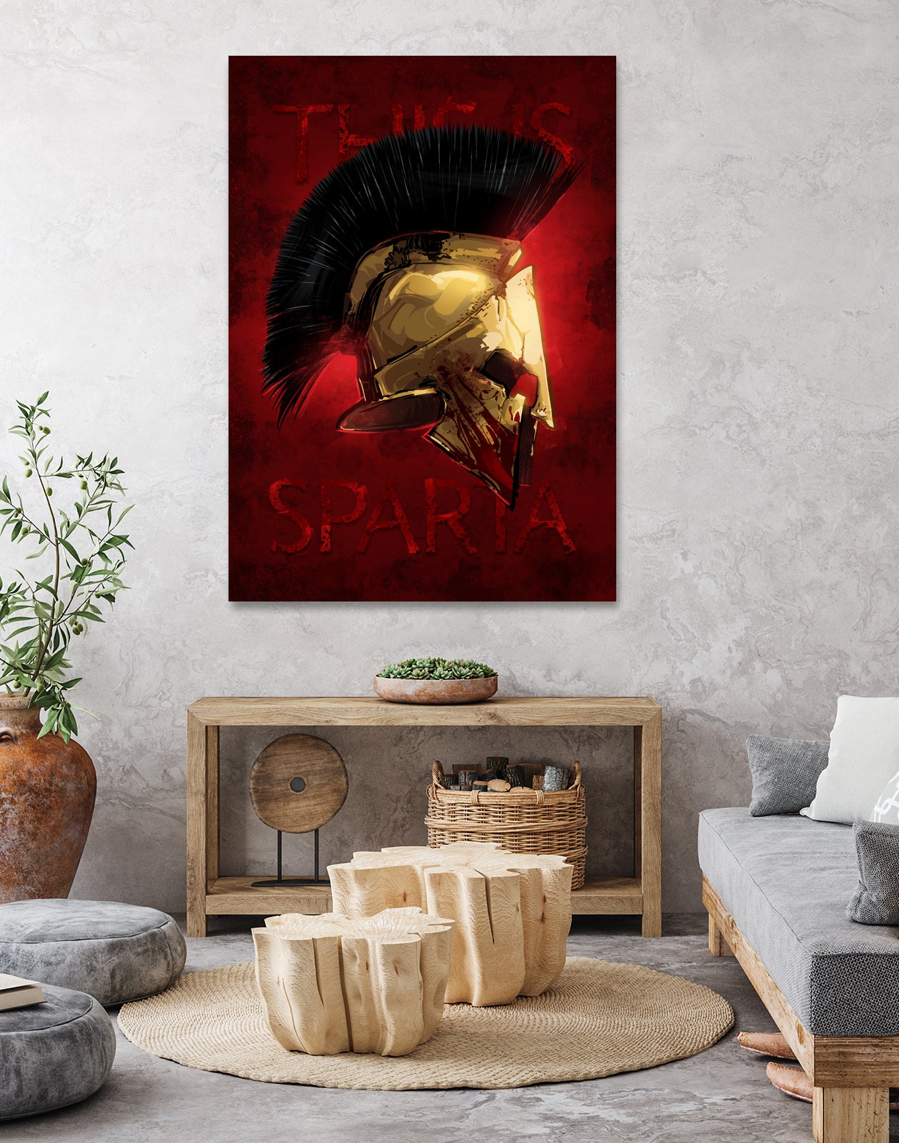 300 Spartan Helmet by Nikita Abakumov on GIANT ART - red digital painting