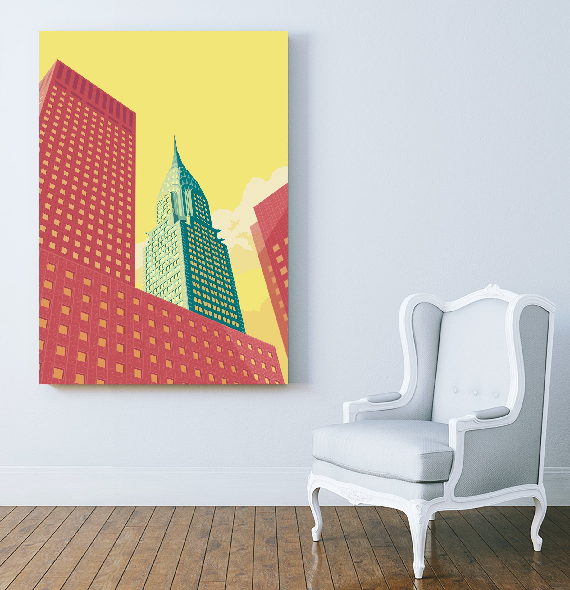 Chrysler Building NYC by Remko Heemskerk on GIANT ART - red digital drawing
