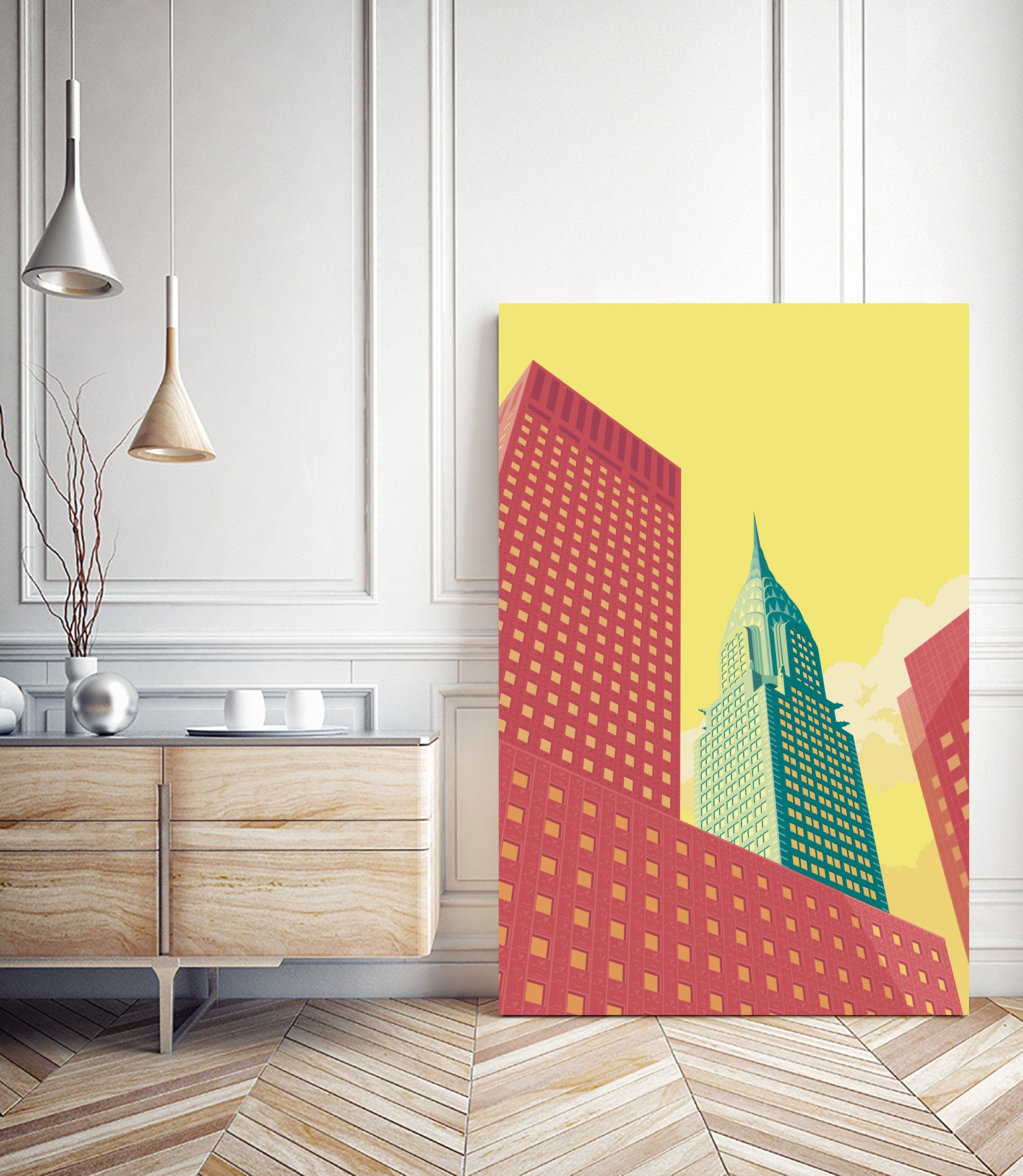 Chrysler Building NYC by Remko Heemskerk on GIANT ART - red digital drawing