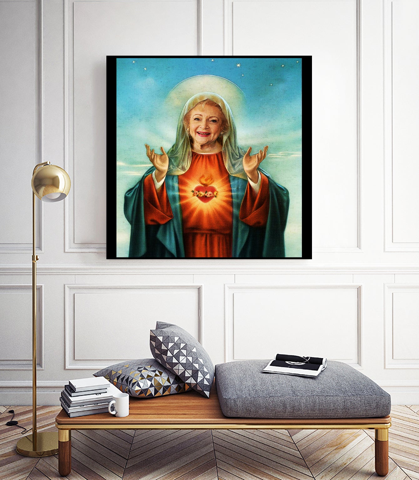 The Golden Girls Betty White Jesus Christ by Nguyet Nguyen Thi Bich on GIANT ART - white digital drawing