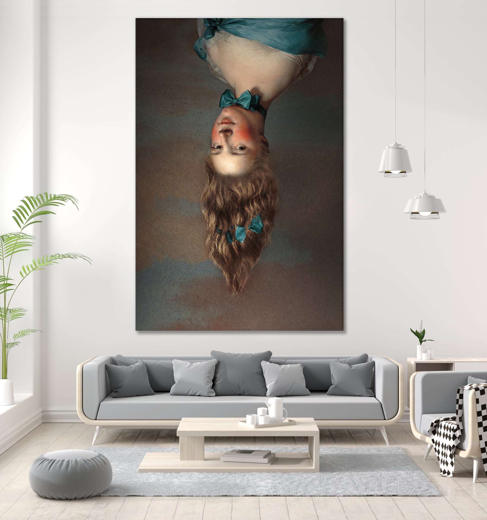 Upside Down Girl by Jonas Loose on GIANT ART - blue photo manipulation