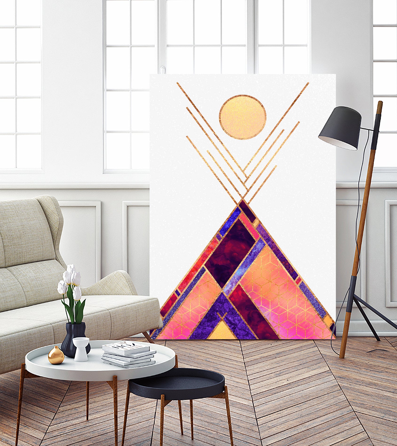 Tipi Mountain by Elisabeth Fredriksson on GIANT ART - pink digital painting