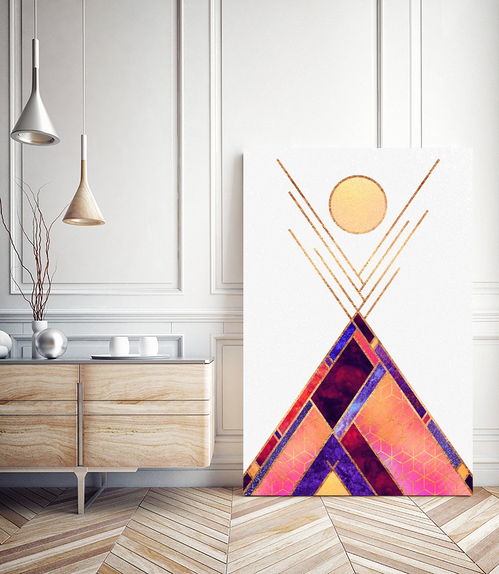 Tipi Mountain by Elisabeth Fredriksson on GIANT ART - pink digital painting
