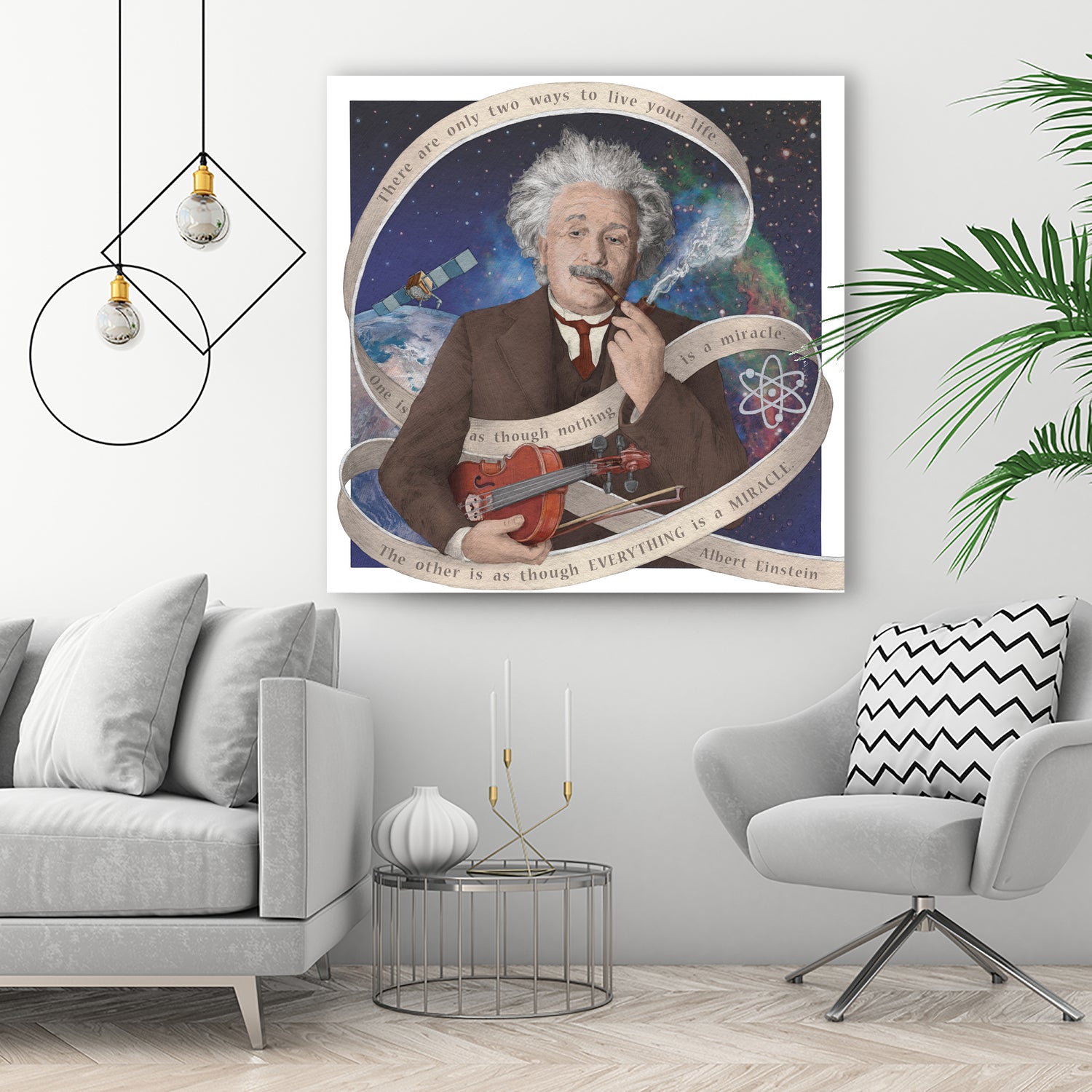 Albert Einstein by Asya Mitskevich on GIANT ART - blue digital painting