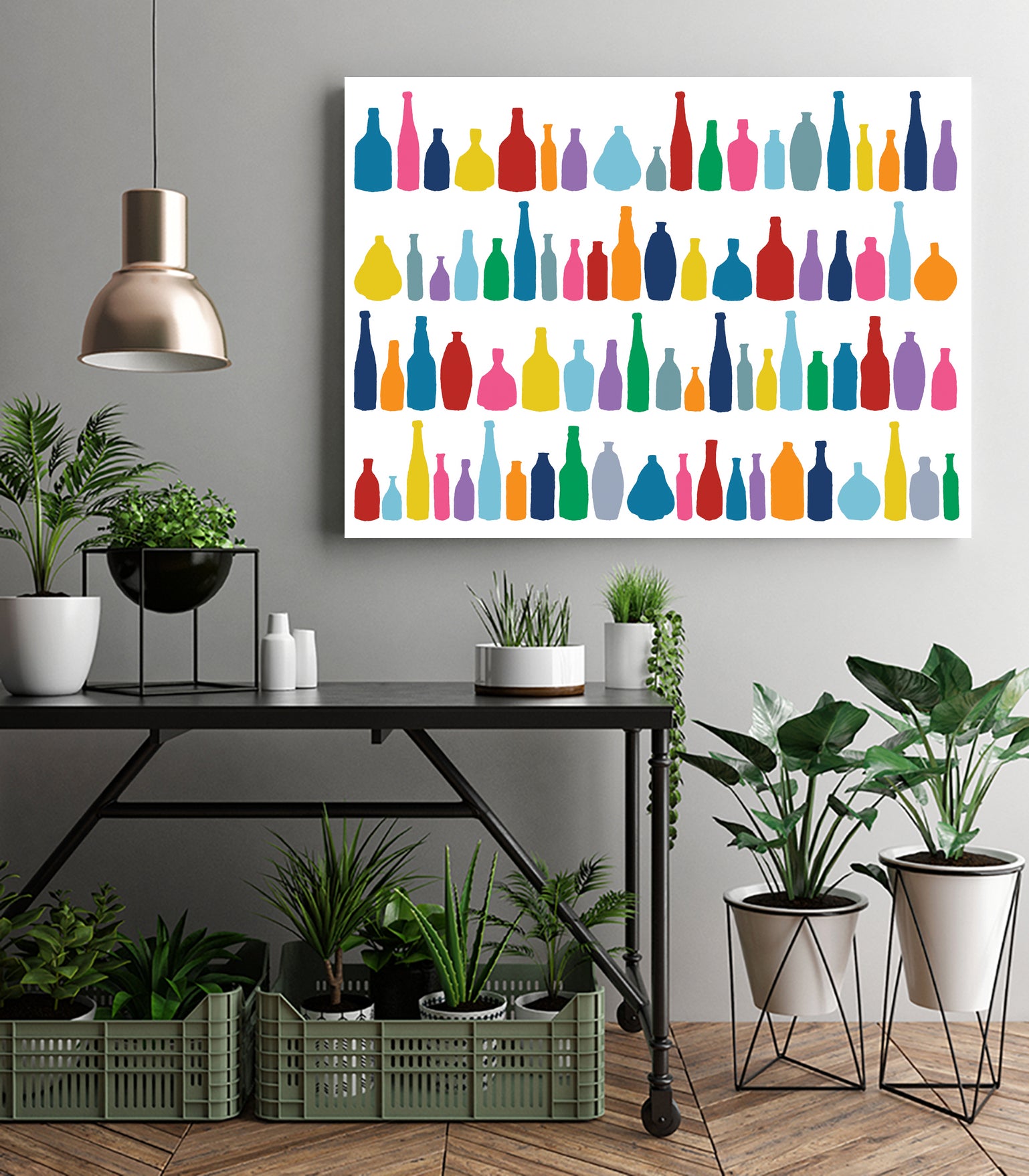 Bottles Multi by Emeline Tate-Robertson on GIANT ART - blue digital painting