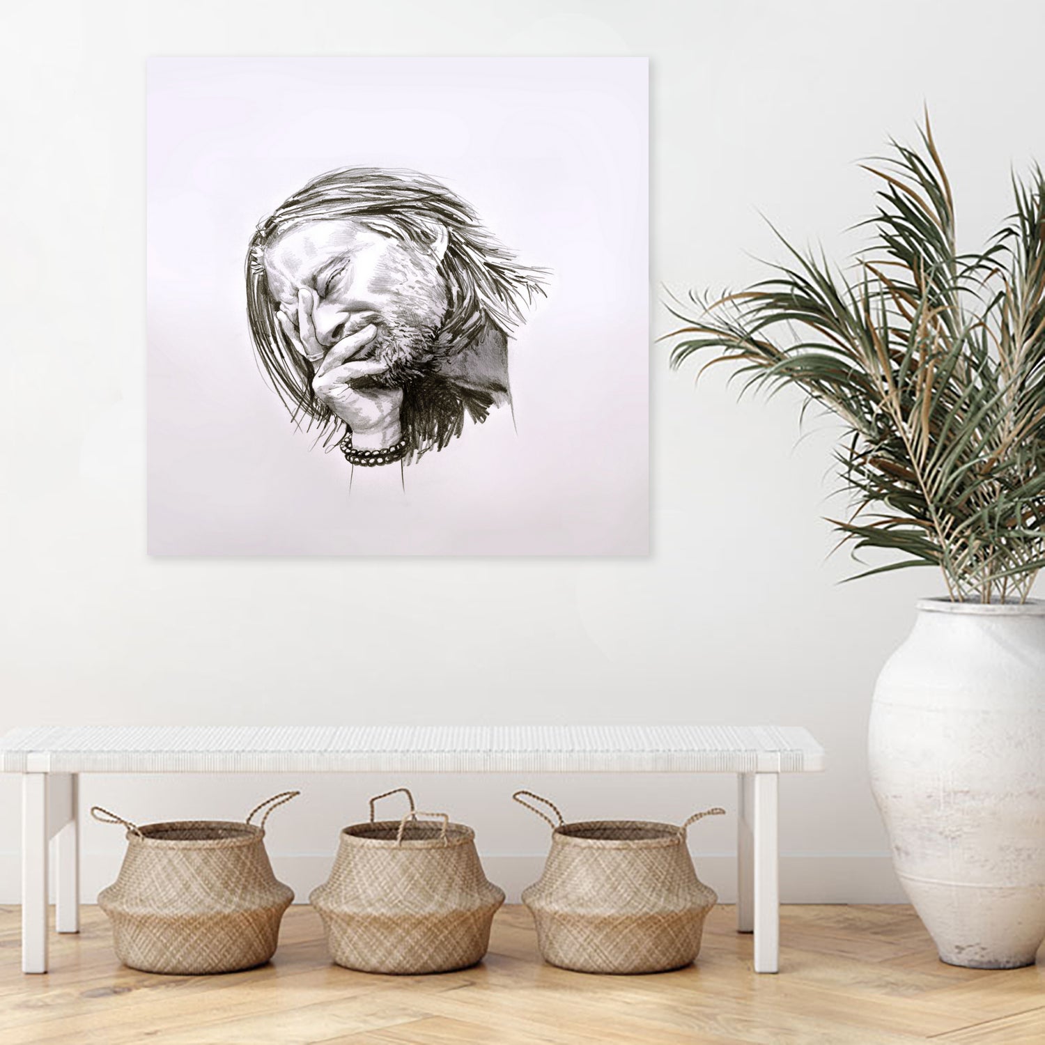 Thom Yorke by Raquel García Maciá on GIANT ART - white mixed media