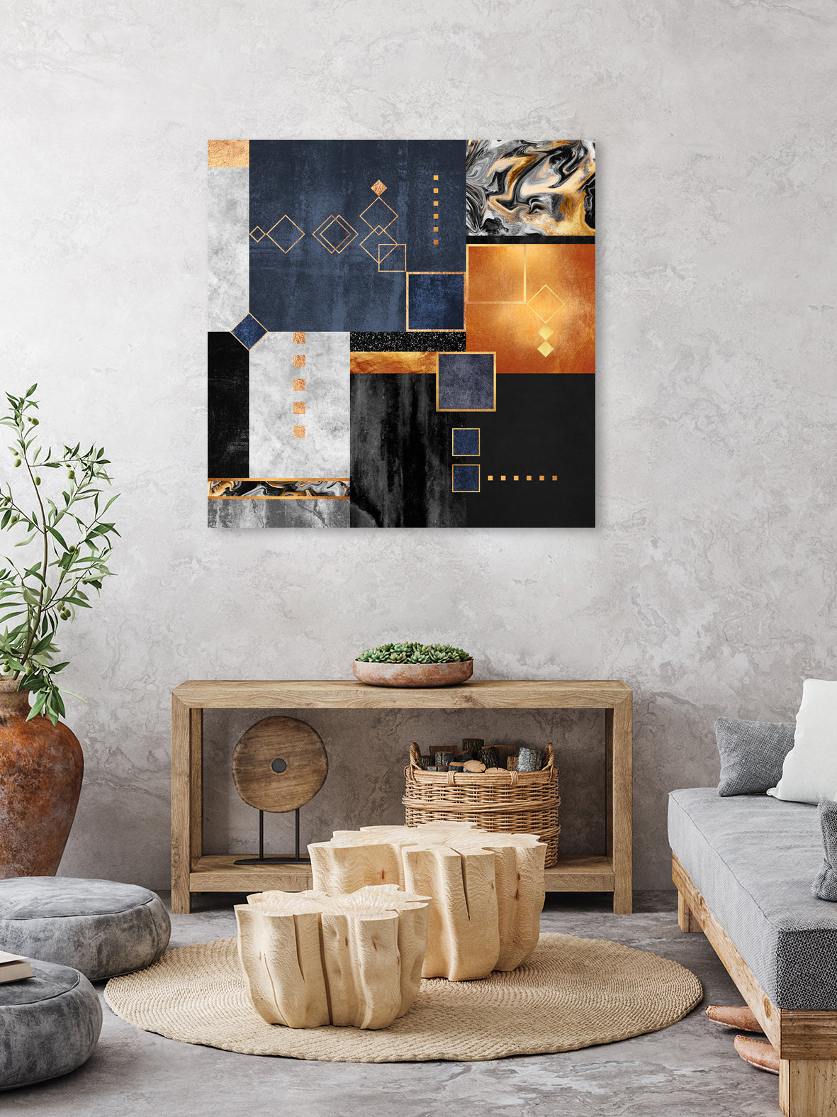 Construction 1 by Elisabeth Fredriksson on GIANT ART - blue digital painting