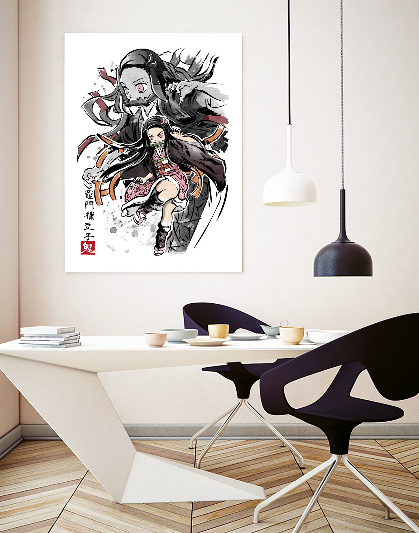 Demon Nezuko sumi-e by Antonio Camarena on GIANT ART - white digital painting