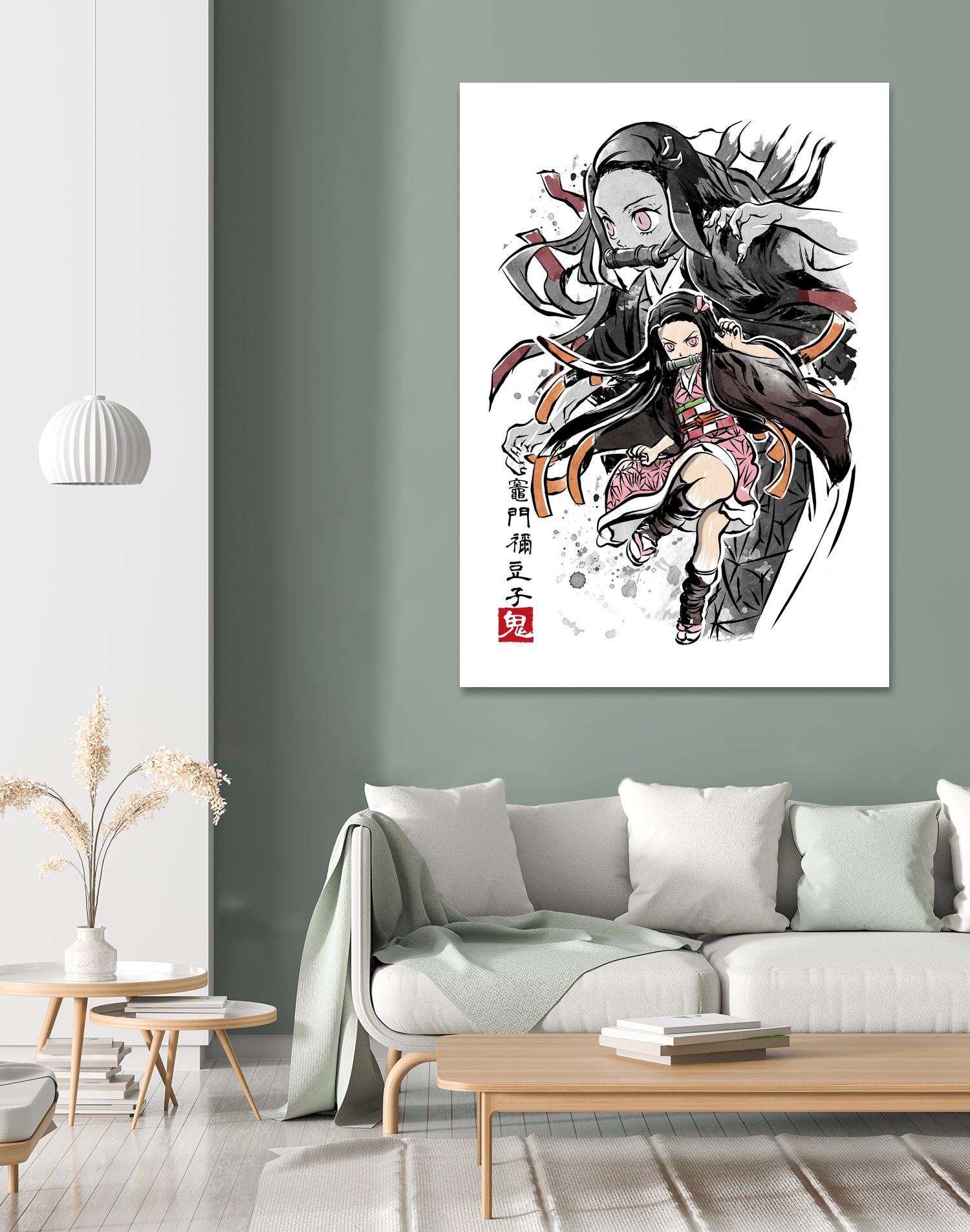 Demon Nezuko sumi-e by Antonio Camarena on GIANT ART - white digital painting