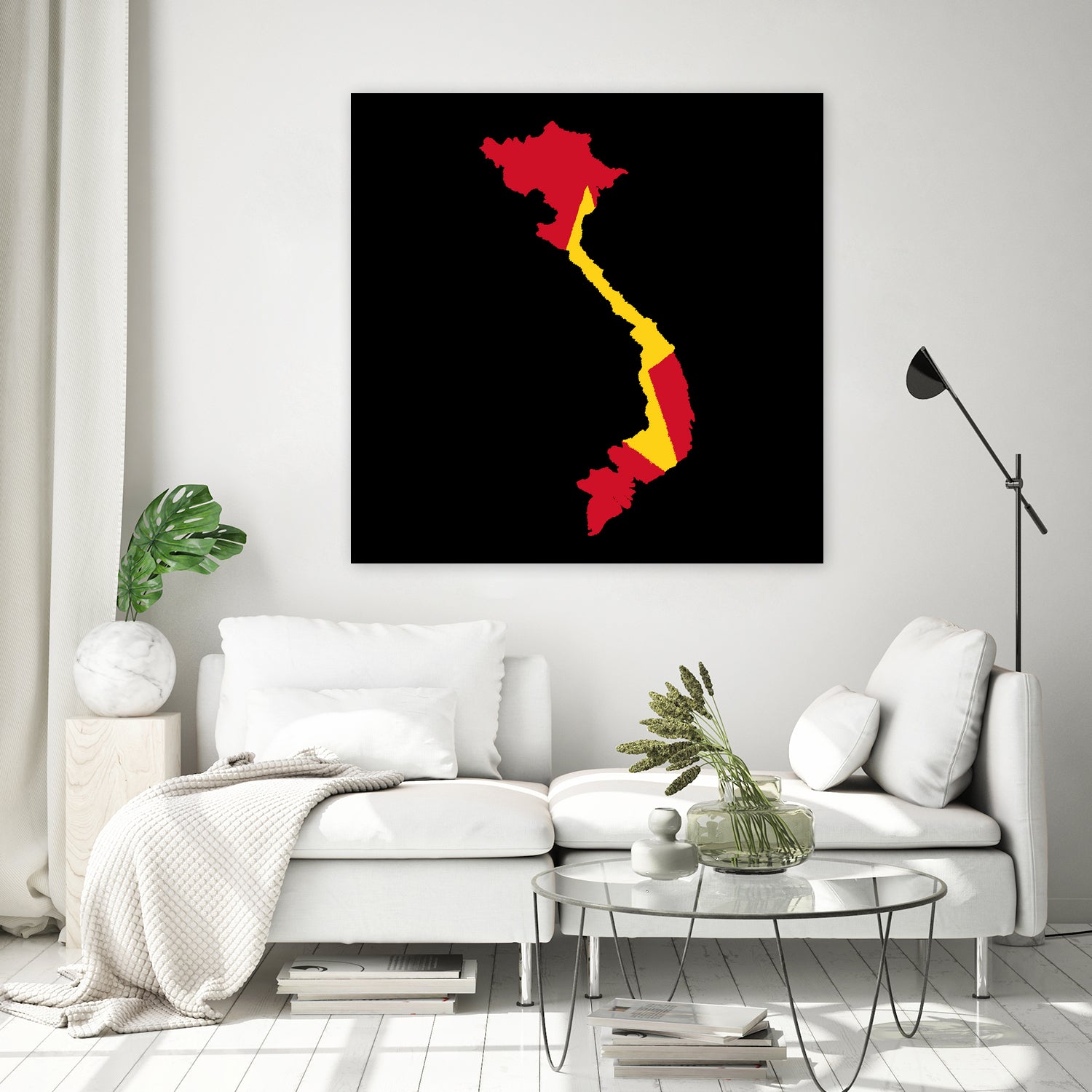 Vietnam Flag Map Drawing Line Art by erwin saputra on GIANT ART - white digital drawing