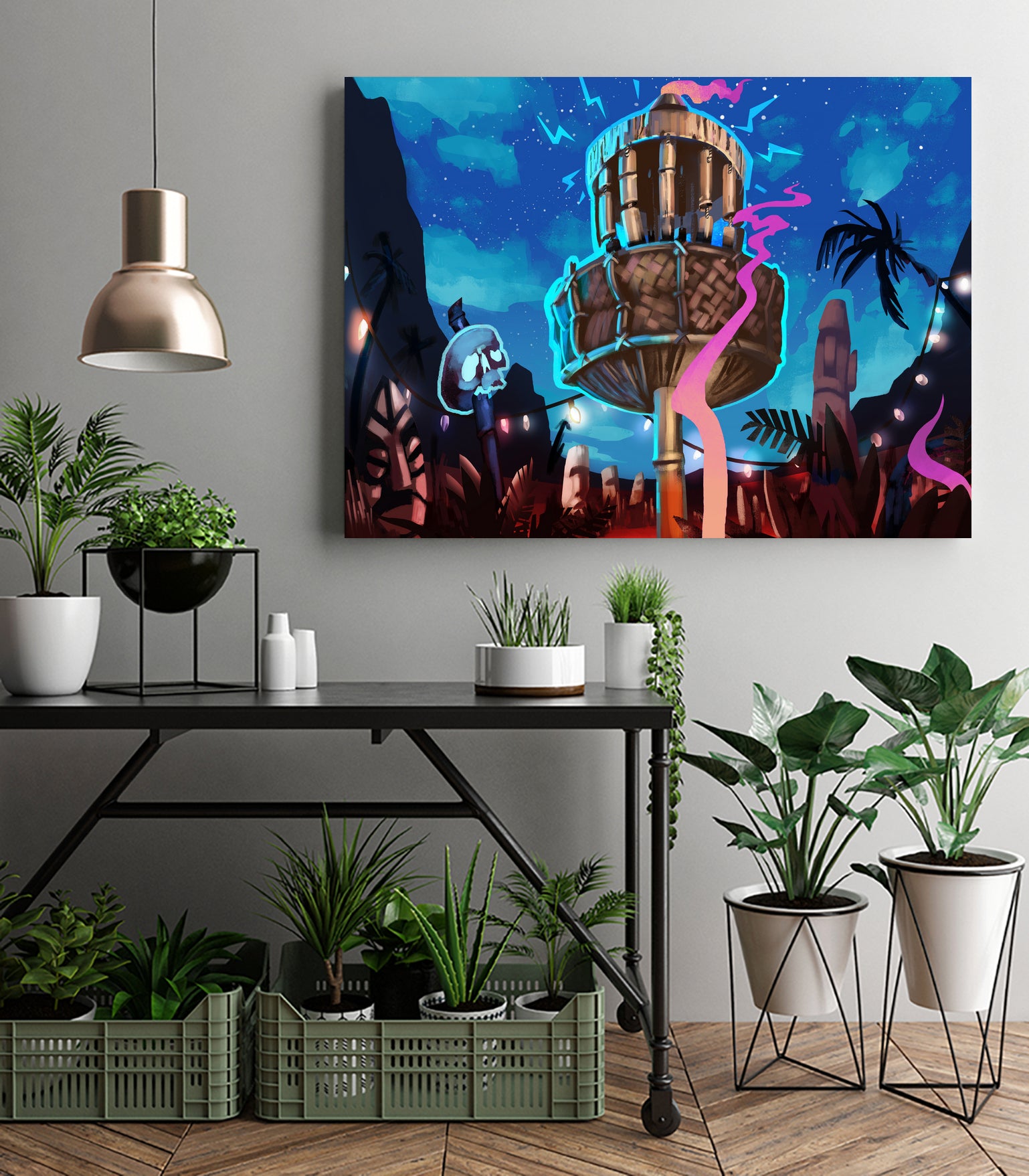 Tiki Golf by Mike Inscho on GIANT ART - blue digital painting