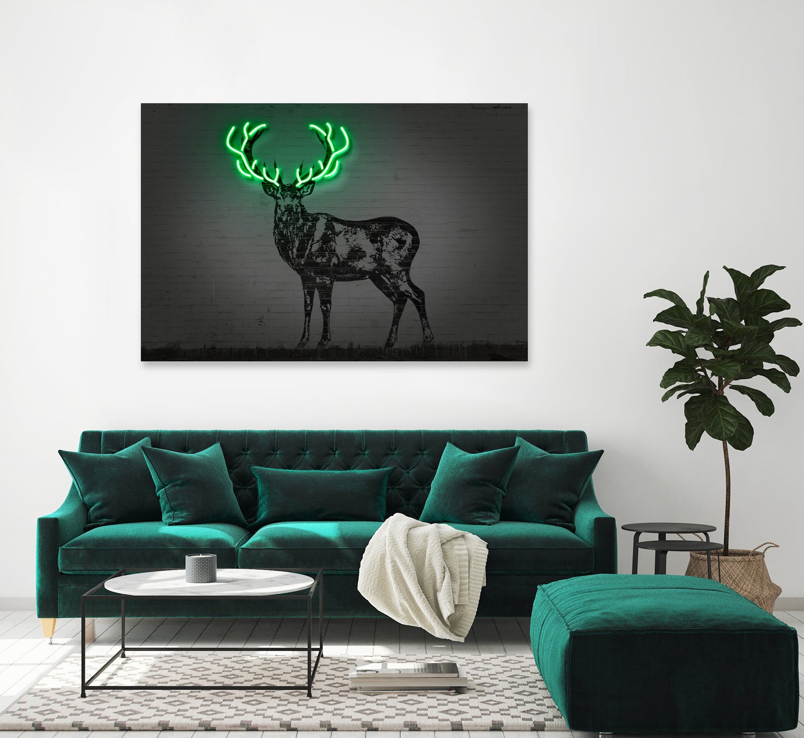 Deer by Octavian Mihai Mielu on GIANT ART - green digital drawing