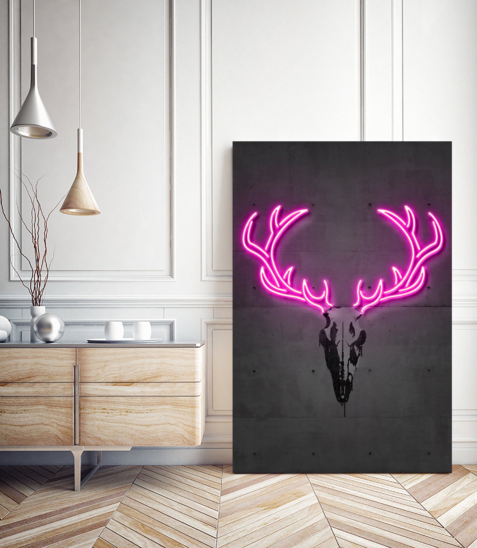 Deer skull by Octavian Mihai Mielu on GIANT ART - pink digital drawing