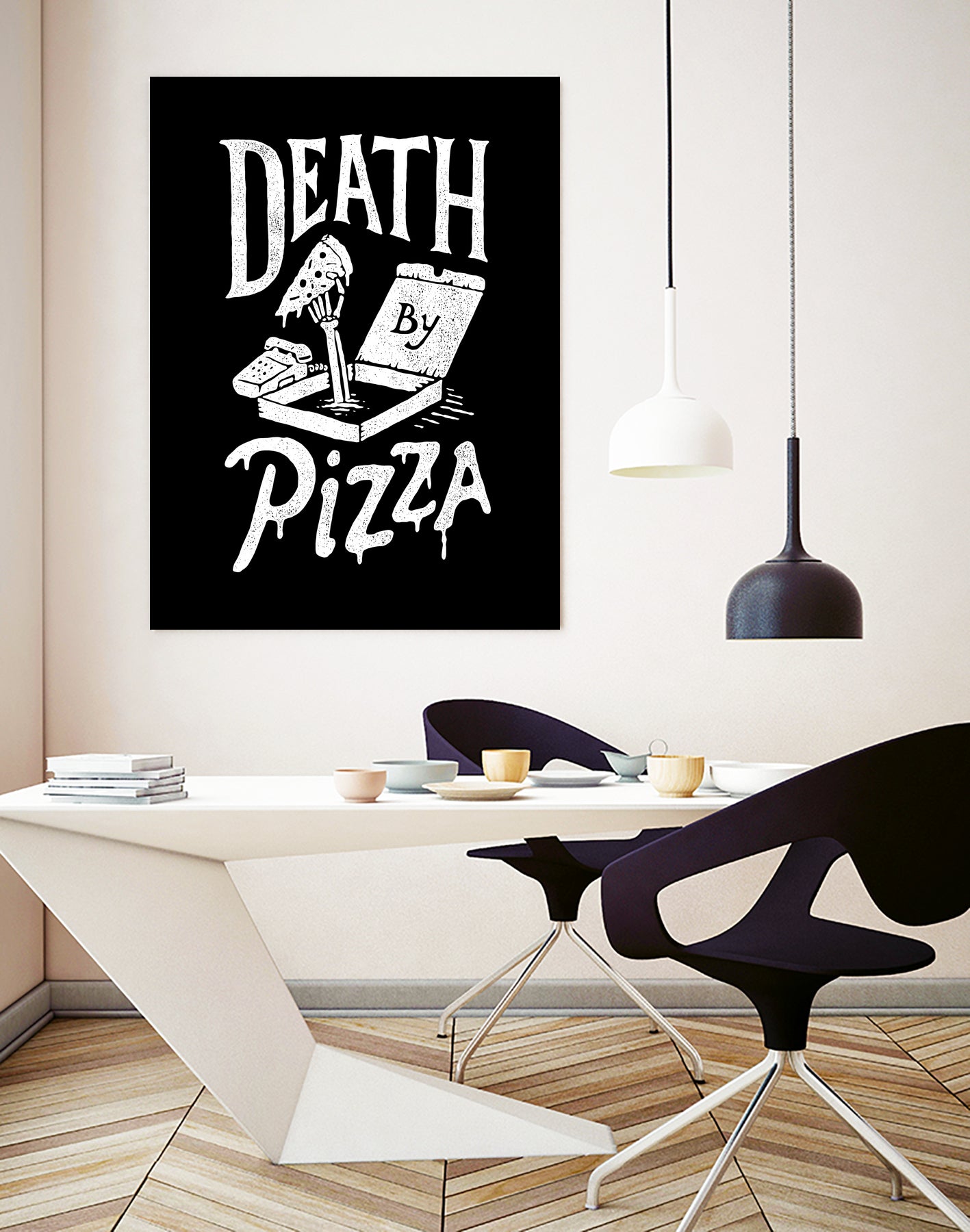 Death by Pizza by Tatak Waskitho on GIANT ART - black typography