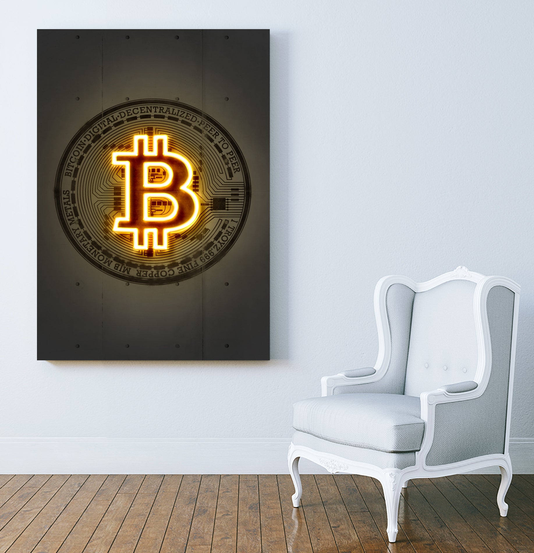 Bitcoin by Octavian Mihai Mielu on GIANT ART - yellow digital drawing