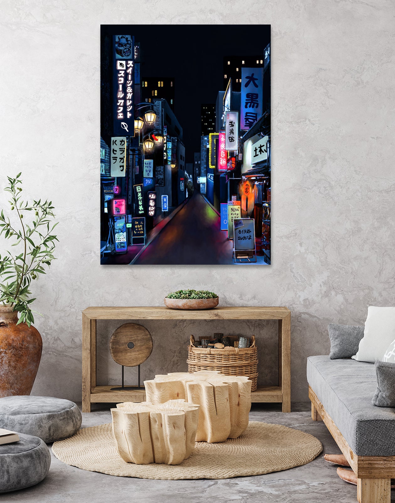Tokyo Lights by Elena Stein on GIANT ART - blue digital painting