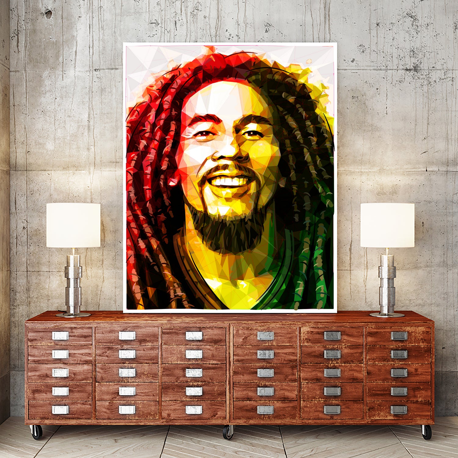 bob marley by Enrico Varrasso on GIANT ART - yellow digital painting