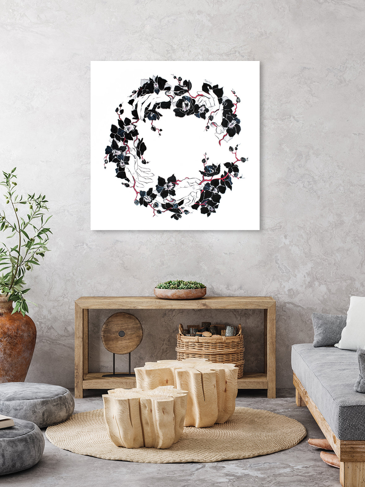 Black Orchid by Viktoria Sevastyanova on GIANT ART - white typography