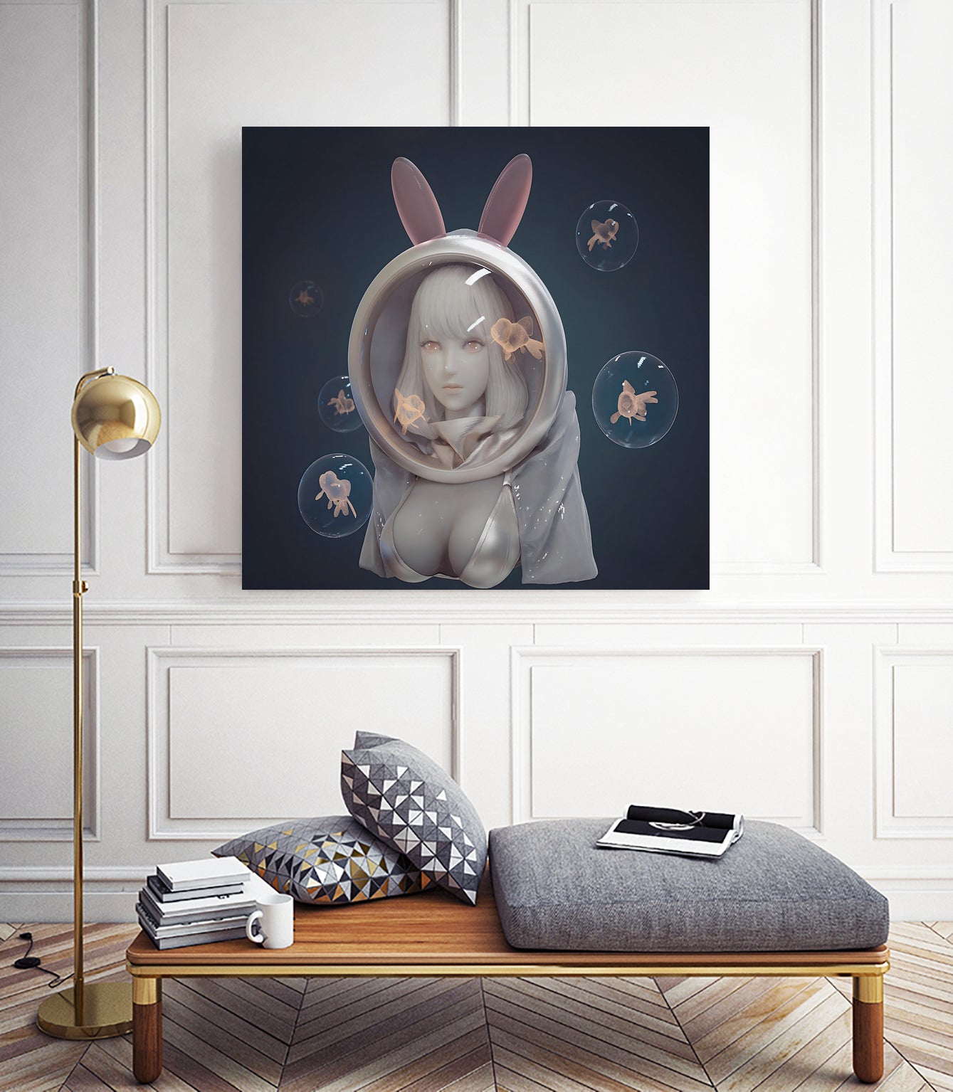 Maiden of the Depths by Yi Ou on GIANT ART - white 3d art