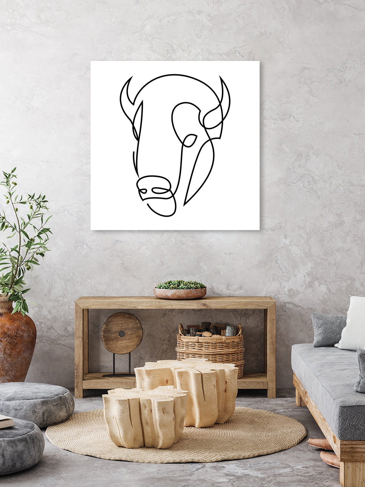 antiquity - one line bull art by Andrew Strugallo on GIANT ART - white digital drawing