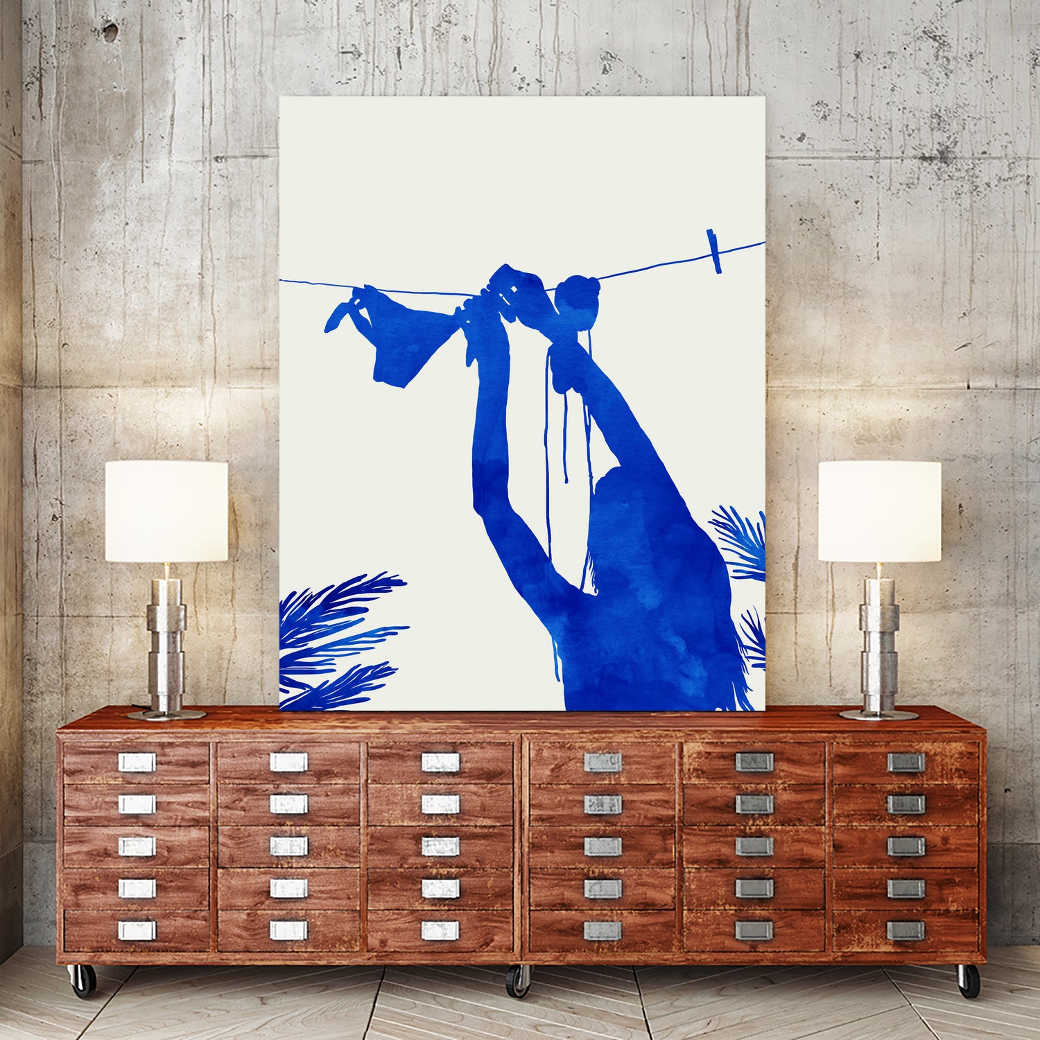 Blue Nude Vacay Matisse by Uma Gokhale on GIANT ART - blue digital painting