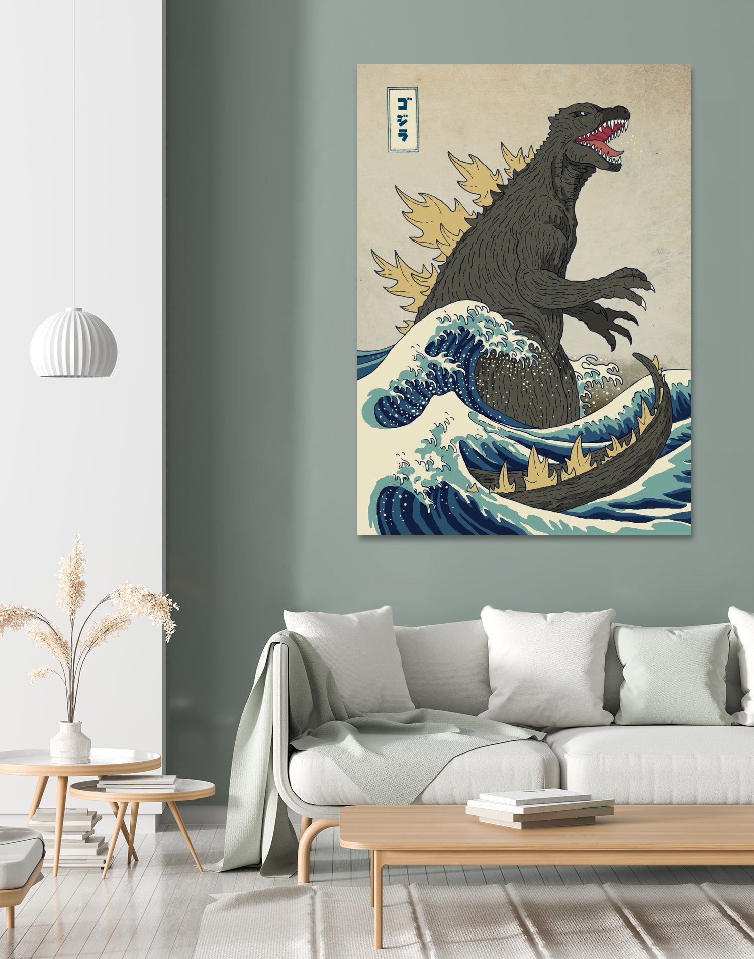 The Great Godzilla Off Kanagawa by Michael Buxton on GIANT ART - brown digital painting