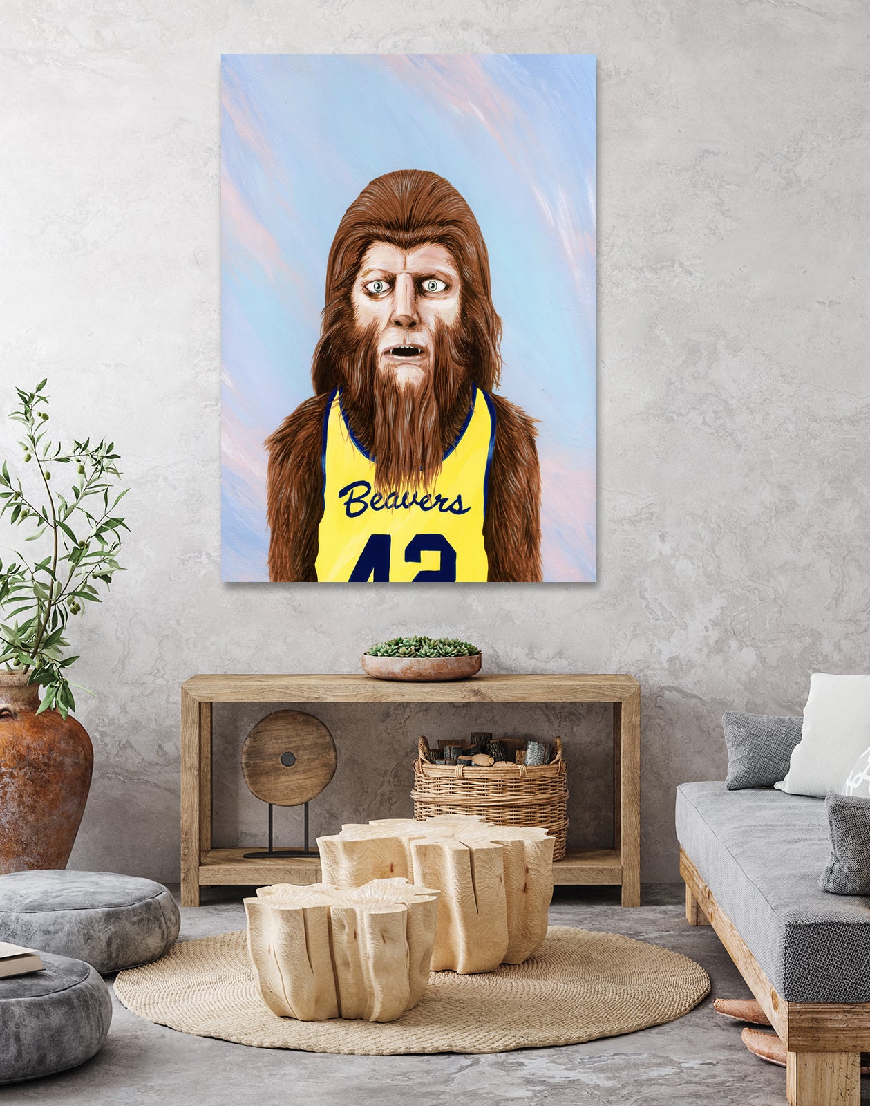 Teenwolf by Andrew Turner on GIANT ART - blue mixed media