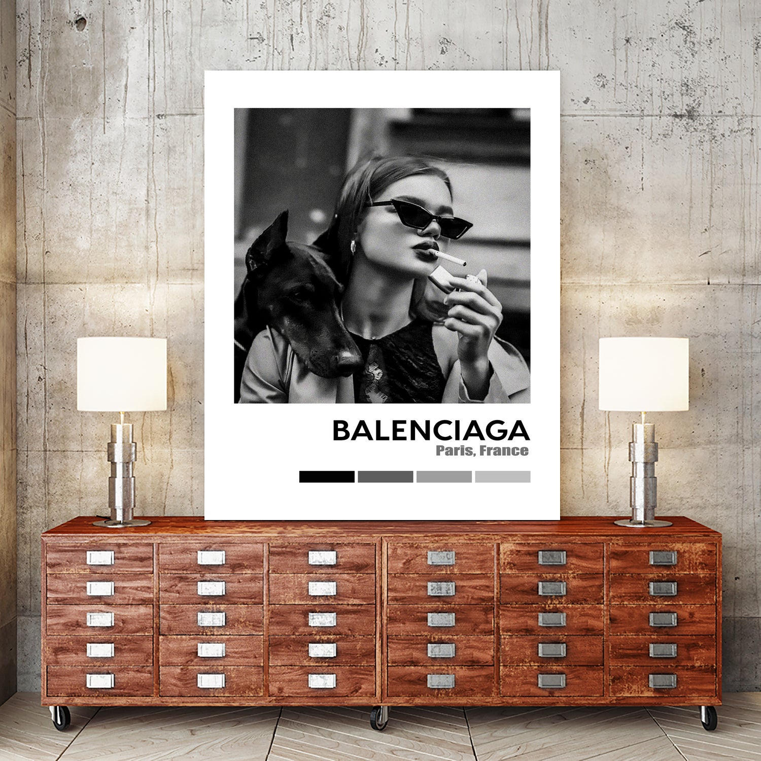 Smoking Doberman Hypebeast Luxury Fashion Poster by XingChen Lu on GIANT ART - black photo illustration