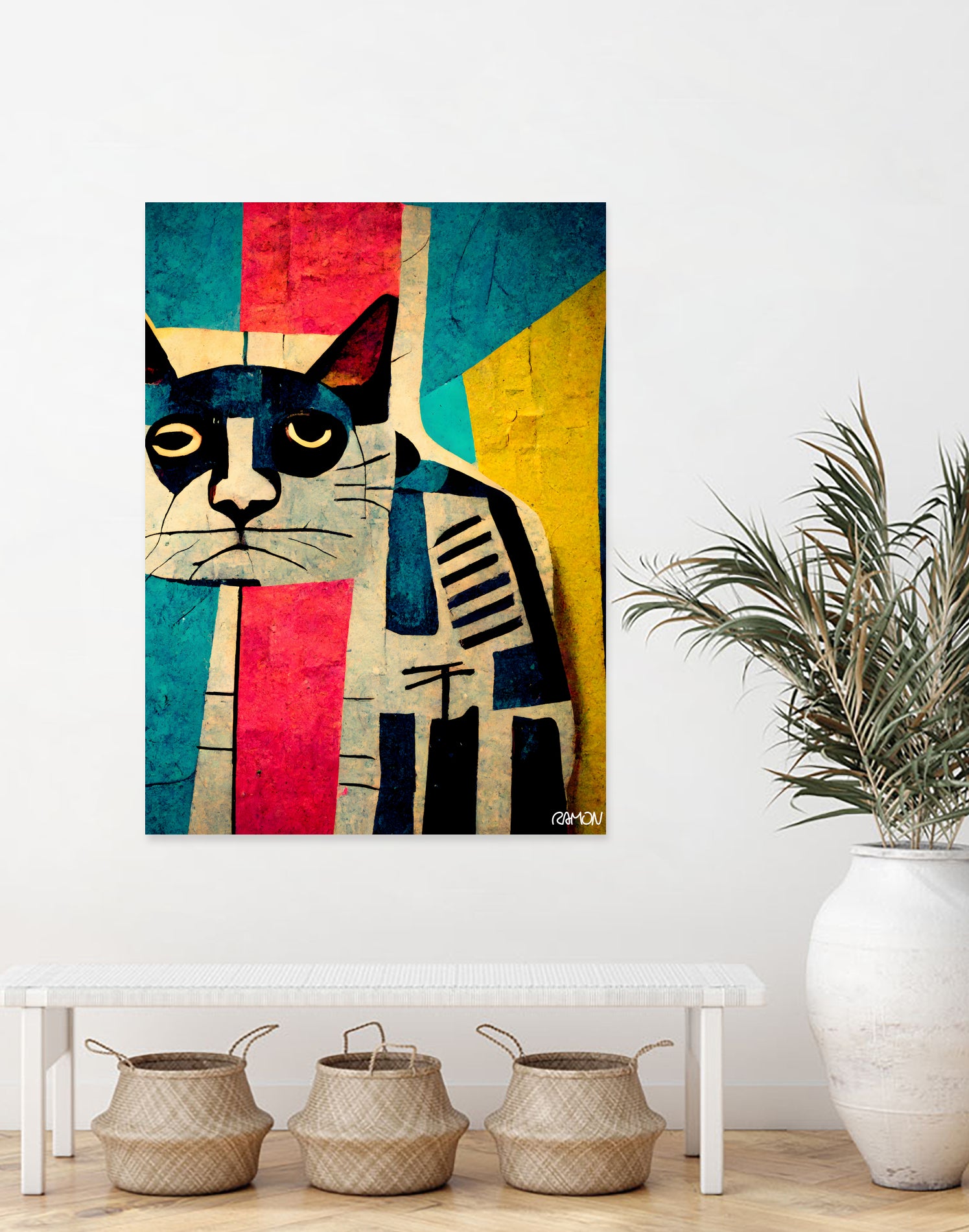 Abstract Art Cat by Ramon Souza on GIANT ART - white digital painting
