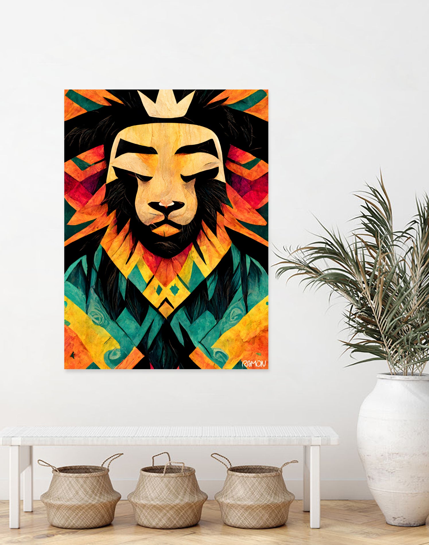 Lion King by Ramon Souza on GIANT ART - yellow digital painting