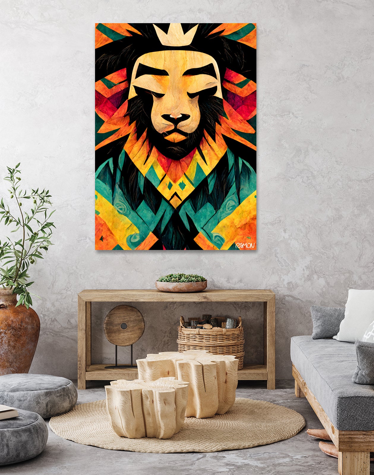 Lion King by Ramon Souza on GIANT ART - yellow digital painting