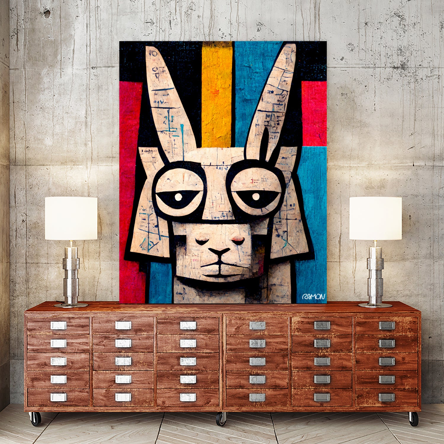 Einstain llama by Ramon Souza on GIANT ART - white digital painting