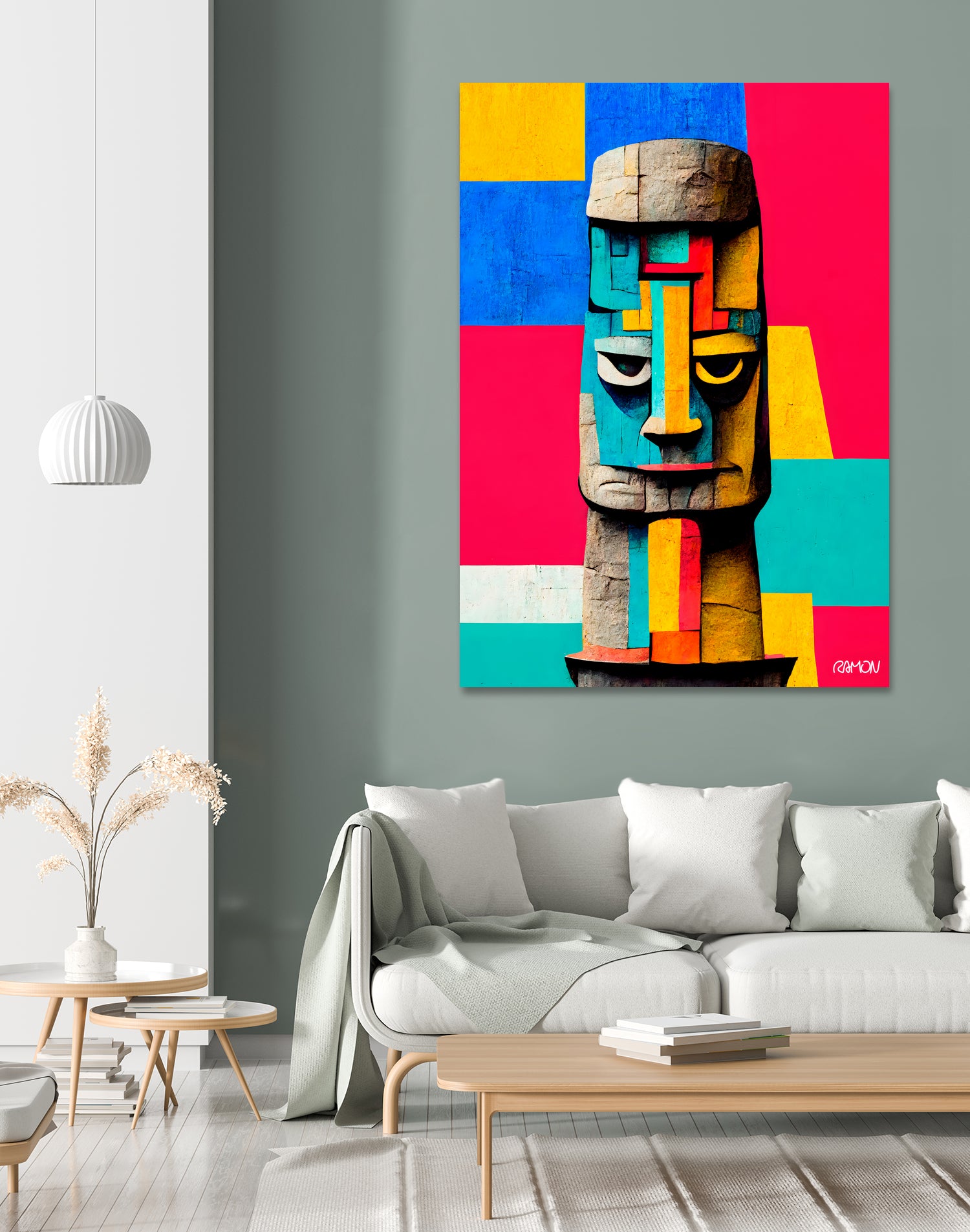 Moai Statue by Ramon Souza on GIANT ART - yellow digital painting
