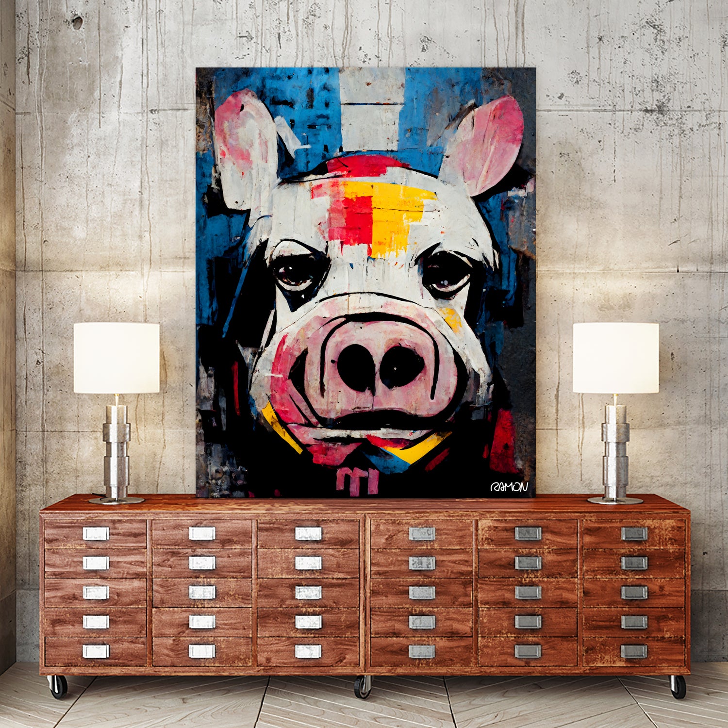 White Pig by Ramon Souza on GIANT ART - white digital painting