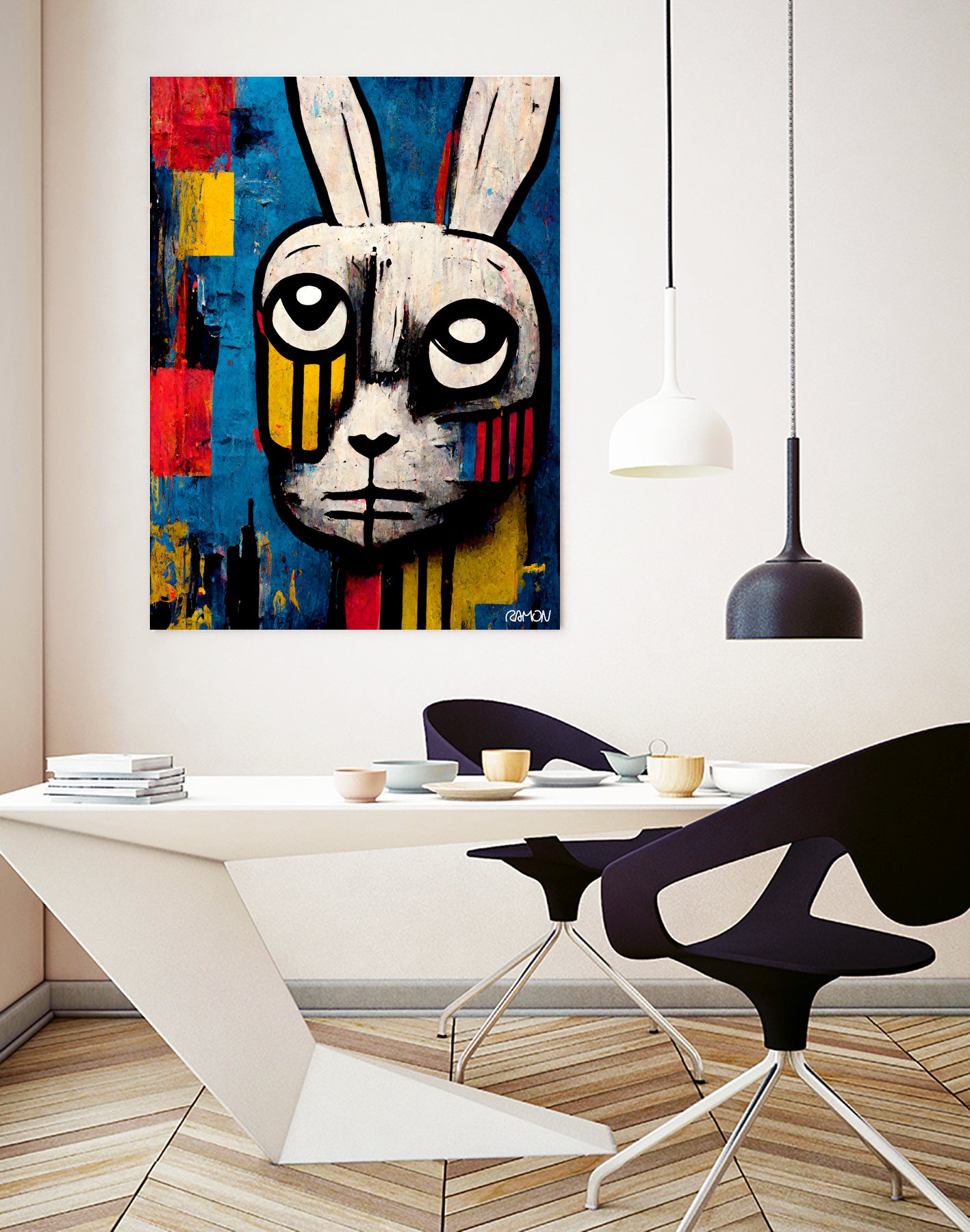 Zabbity the Rabiit by Ramon Souza on GIANT ART - blue digital painting