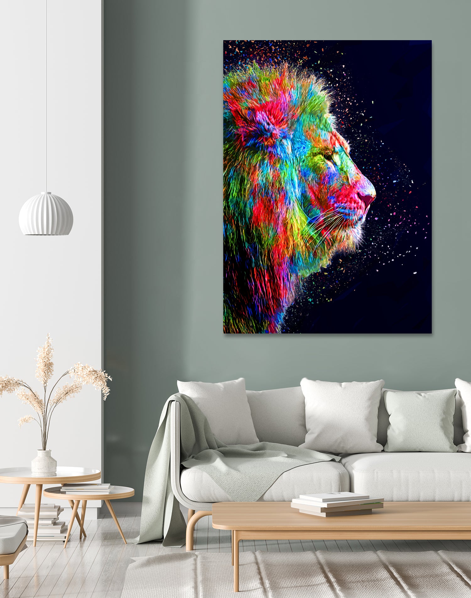 Colored Lion by Milos Karanovic on GIANT ART - black photo illustration