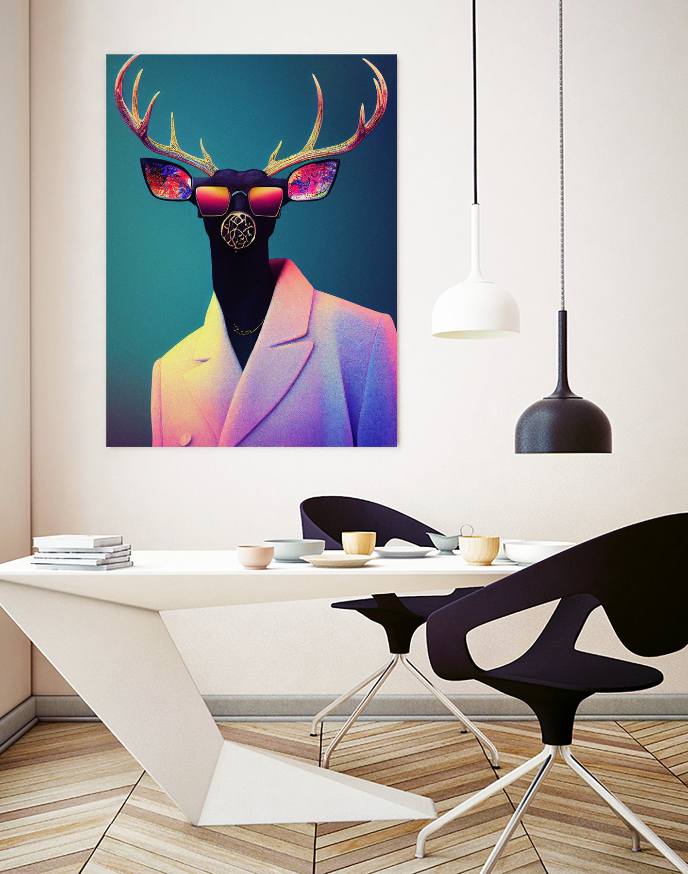 retro deer by M Maisur Amin on GIANT ART - black digital painting