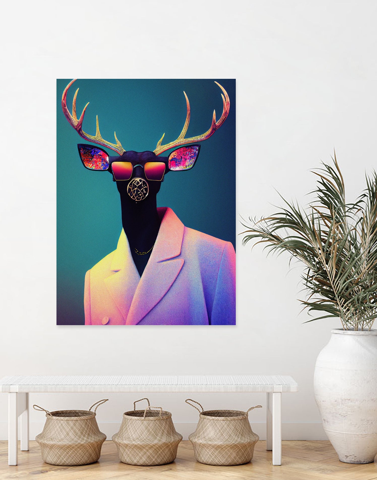 retro deer by M Maisur Amin on GIANT ART - black digital painting