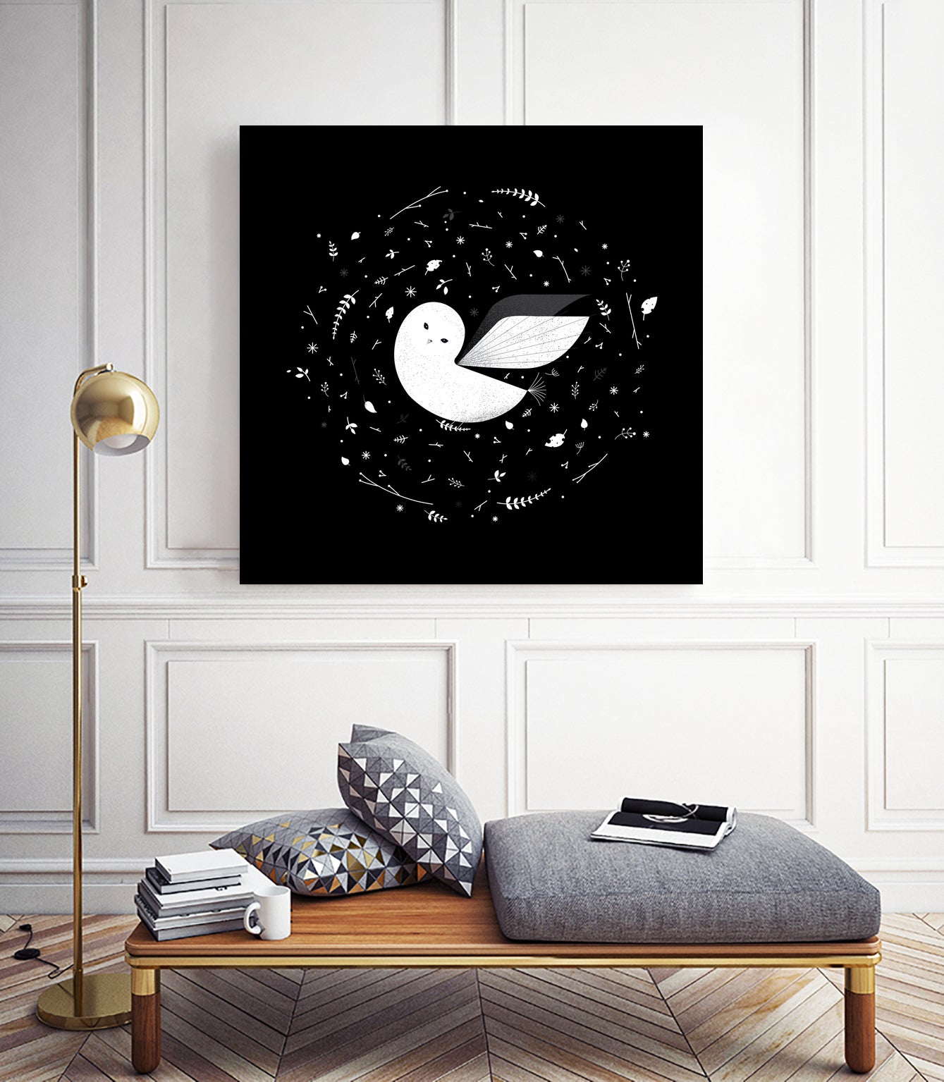 White Owl by Medina Krluch on GIANT ART - white vector illustration